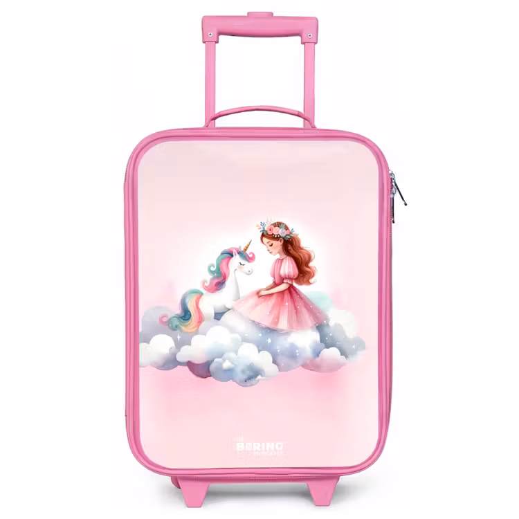 Kinderkoffer Rosa - Prinzessin und Einhorn auf einer Wolke — 1