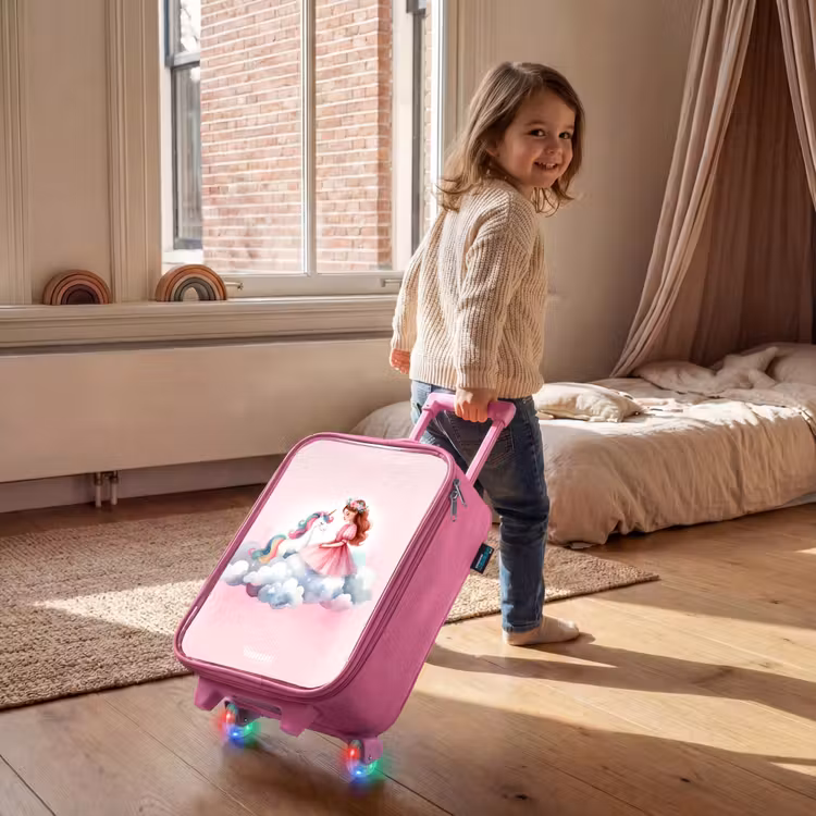 Kinderkoffer Rosa - Prinzessin und Einhorn auf einer Wolke — 2