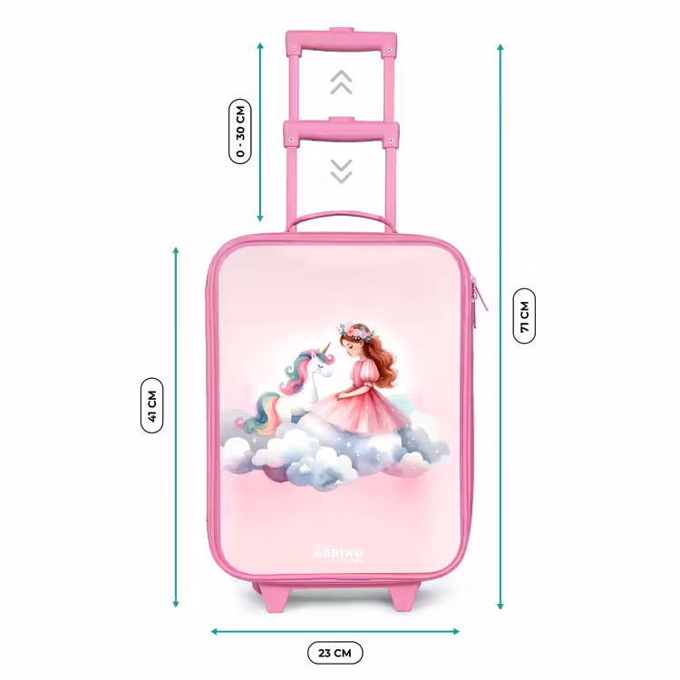 Kinderkoffer Rosa - Prinzessin und Einhorn auf einer Wolke — 7