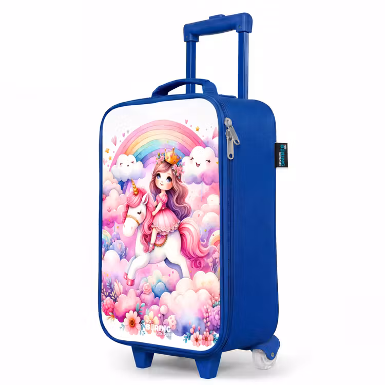 Kinderkoffer Blau - Prinzessin auf einem Einhorn bei einem Regenbogen — 8