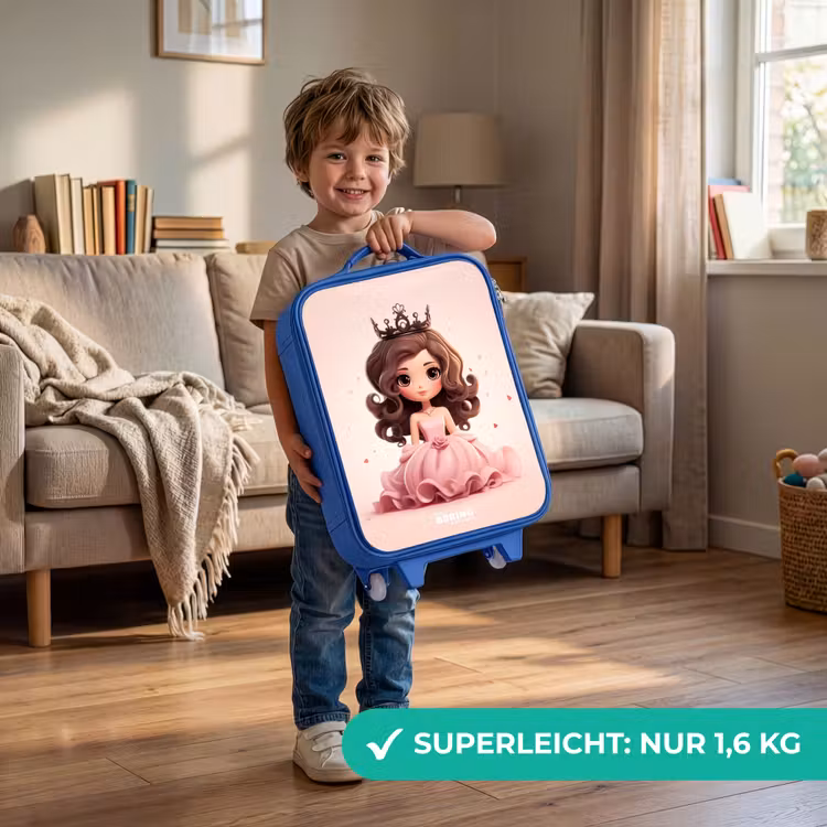 Kinderkoffer Blau - Prinzessin in einem rosa Kleid mit Krone — 3
