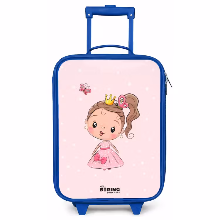Kinderkoffer Blau - Prinzessin mit rosa Kleid — 1