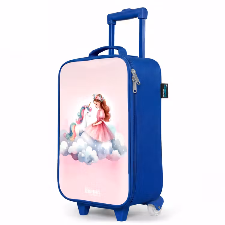 Kinderkoffer Blau - Prinzessin und Einhorn auf einer Wolke — 8