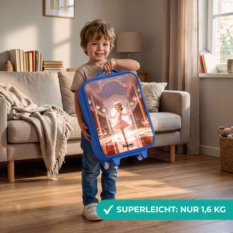 Kinderkoffer Blau - Tanzende Ballerina in einem rosa Tutu — 3