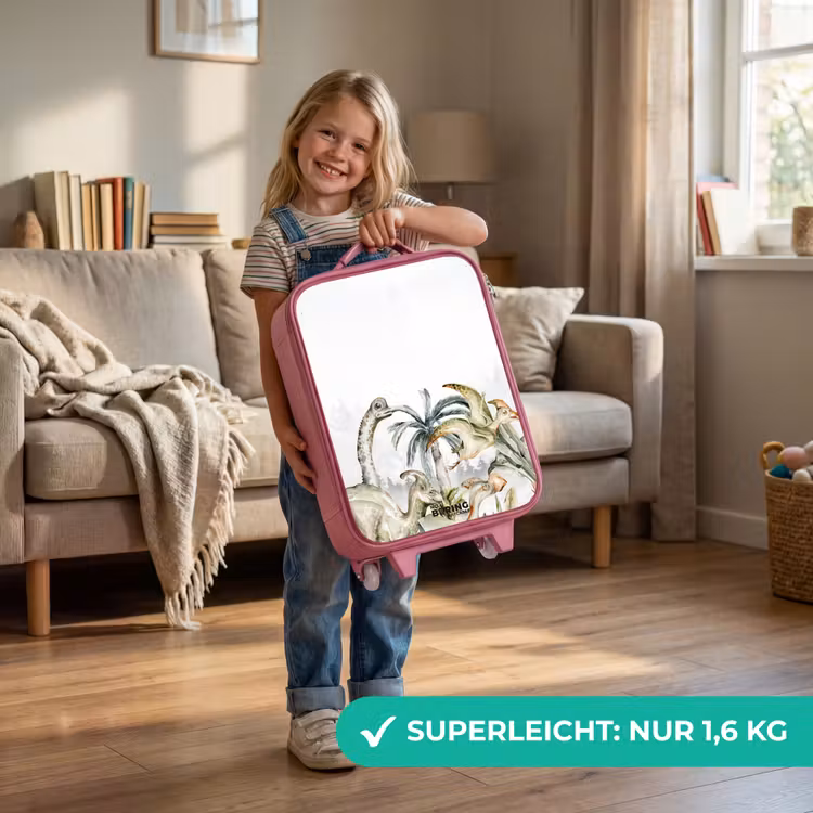 Kinderkoffer Rosa - Dinosaurier in einer zerklüfteten Landschaft — 3