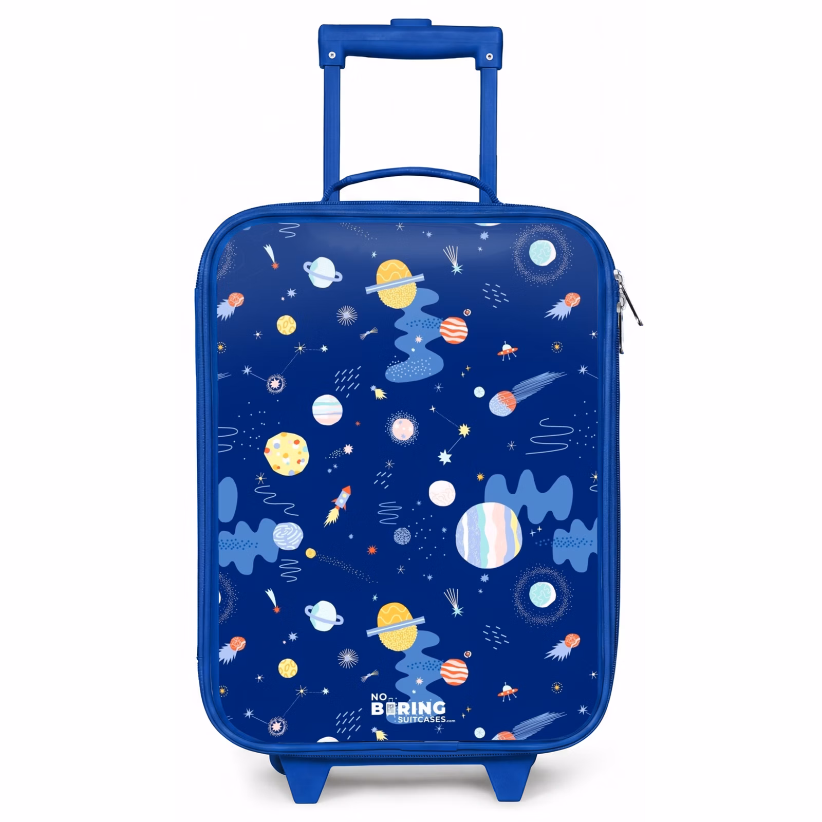 Kinderkoffer Blau - Muster von Planeten auf einem dunklen Hintergrund — 1