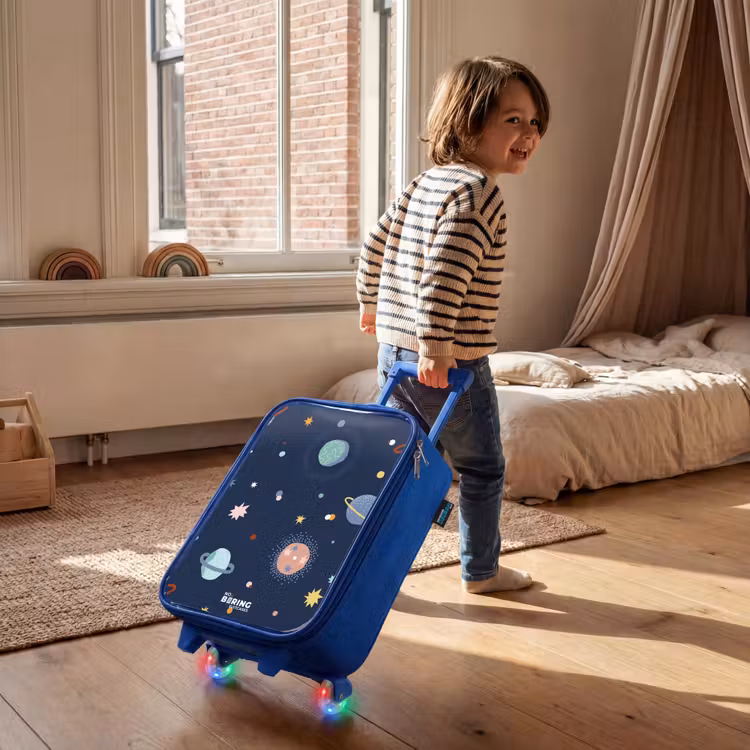 Kinderkoffer Blau - Muster der Planeten — 2