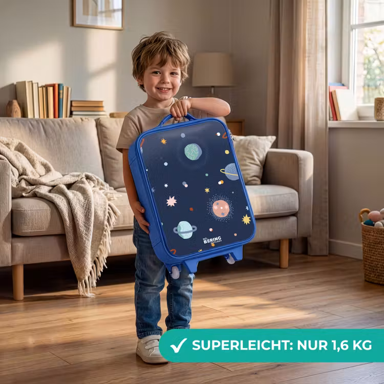 Kinderkoffer Blau - Muster der Planeten — 3