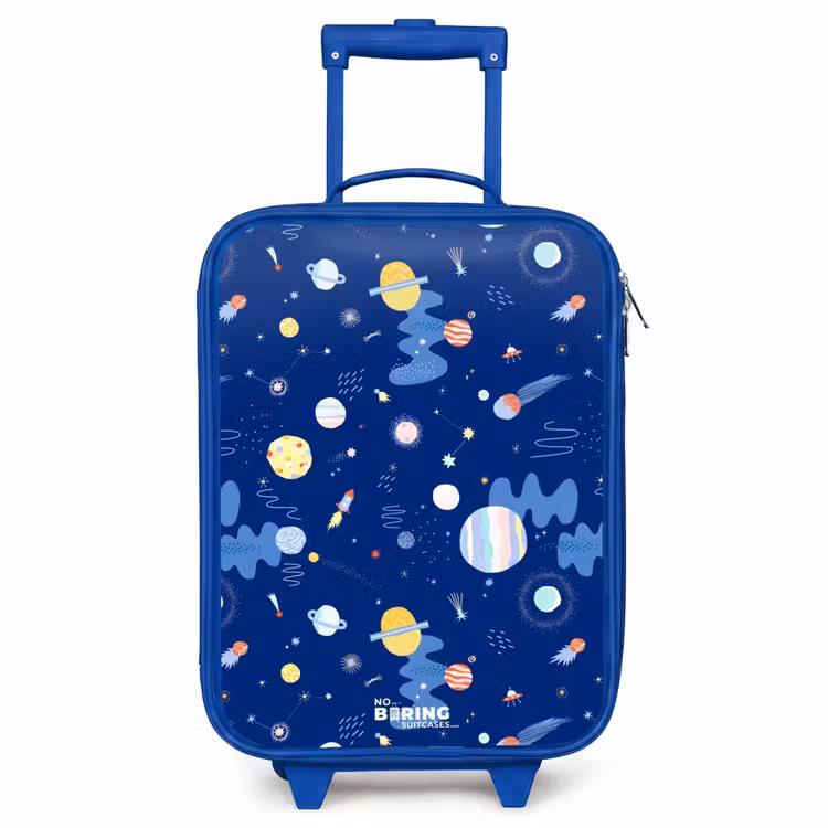 Kinderkoffer Blau - Muster von Planeten auf einem dunklen Hintergrund — 1