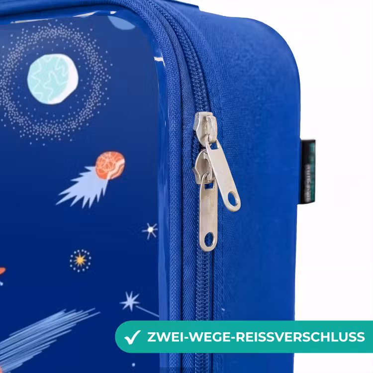 Kinderkoffer Blau - Muster von Planeten auf einem dunklen Hintergrund — 5