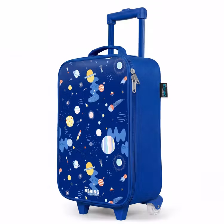 Kinderkoffer Blau - Muster von Planeten auf einem dunklen Hintergrund — 8