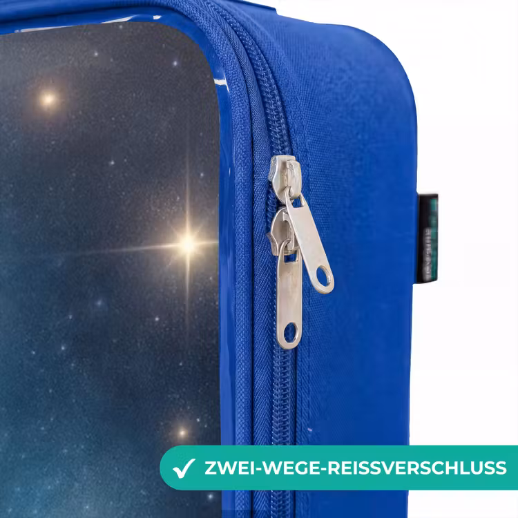 Kinderkoffer Blau - Raumschiff, das zwischen den Sternen abhebt — 5