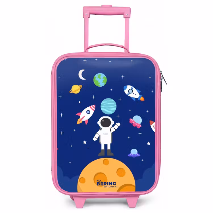 Kinderkoffer Rosa - Astronaut auf einem Planeten — 1