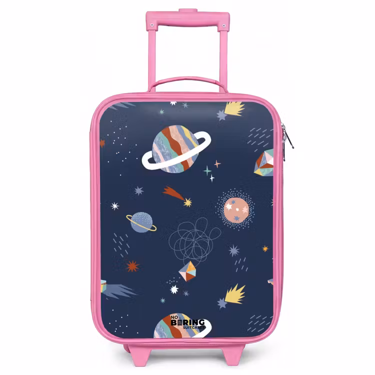 Kinderkoffer Rosa - bunte Planeten auf dunklem Hintergrund — 1