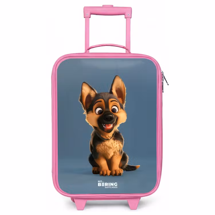 Kinderkoffer Rosa - Porträt eines Schäferhundwelpen — 1