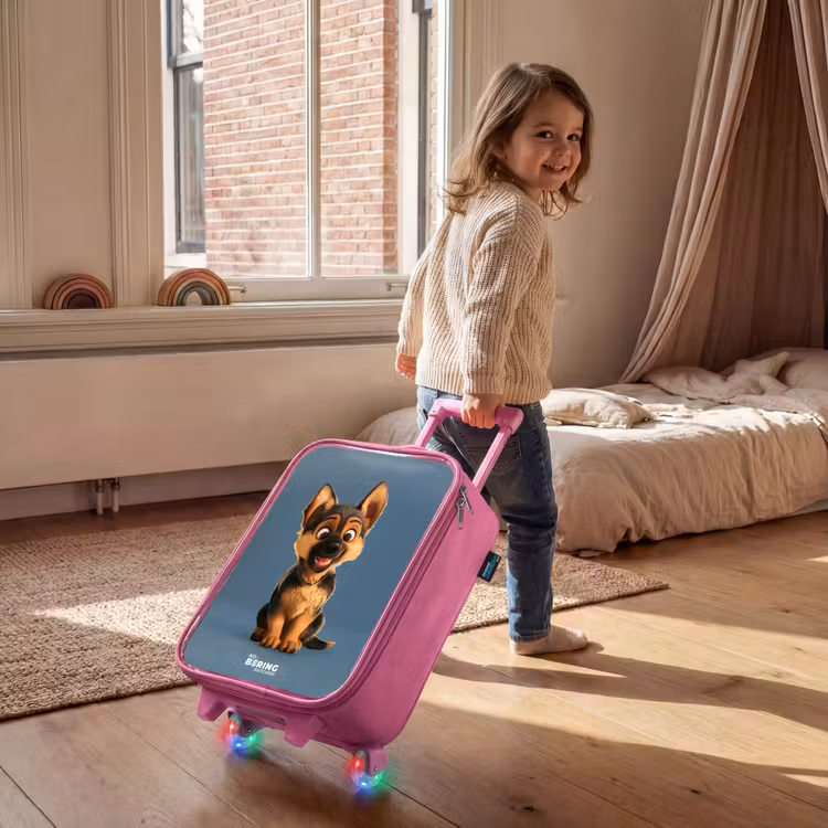 Kinderkoffer Rosa - Porträt eines Schäferhundwelpen — 2