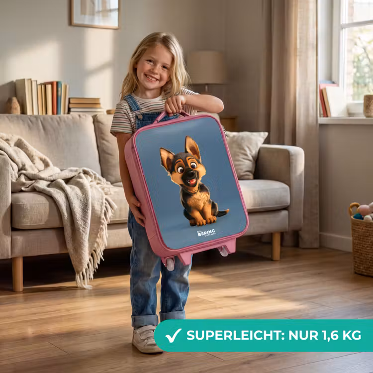 Kinderkoffer Rosa - Porträt eines Schäferhundwelpen — 3