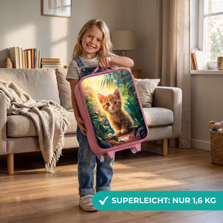 Kinderkoffer Rosa - Rotes Kätzchen in grüner Natur — 3