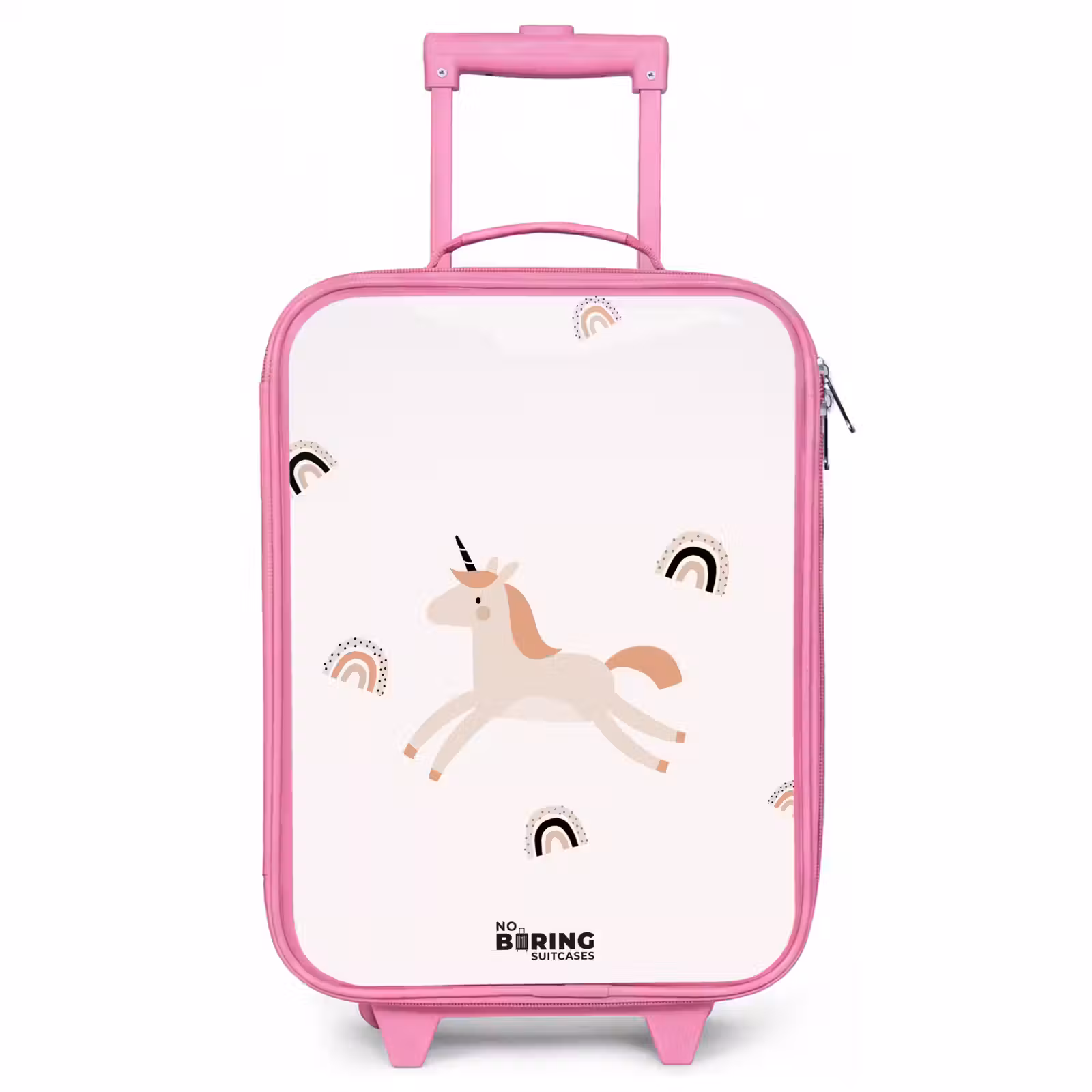 Kinderkoffer Rosa - Einhorn mit orangefarbener Mähne — 1