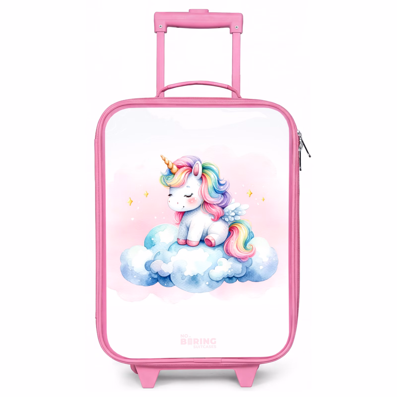 Kinderkoffer Rosa - Einhorn mit Regenbogenmähne auf einer Wolke — 1