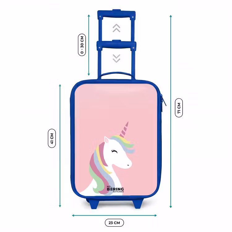 Kinderkoffer Blau - Cartoon Einhorn mit Regenbogenmähne — 7