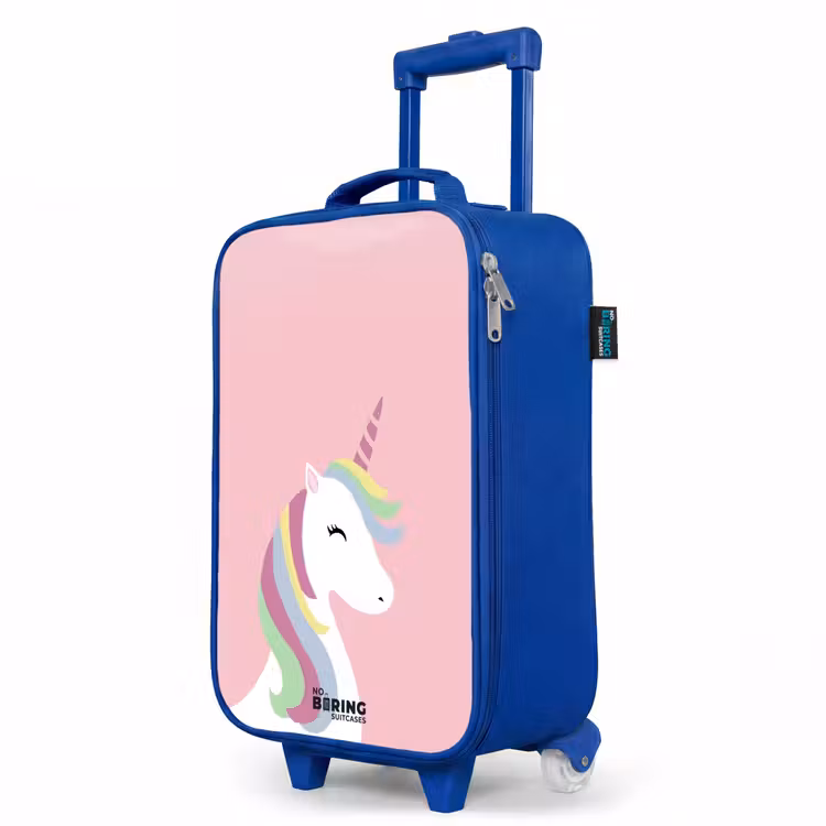 Kinderkoffer Blau - Cartoon Einhorn mit Regenbogenmähne — 8