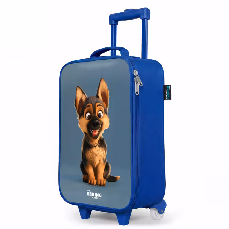 Kinderkoffer Blau - Porträt eines Schäferhundwelpen — 8