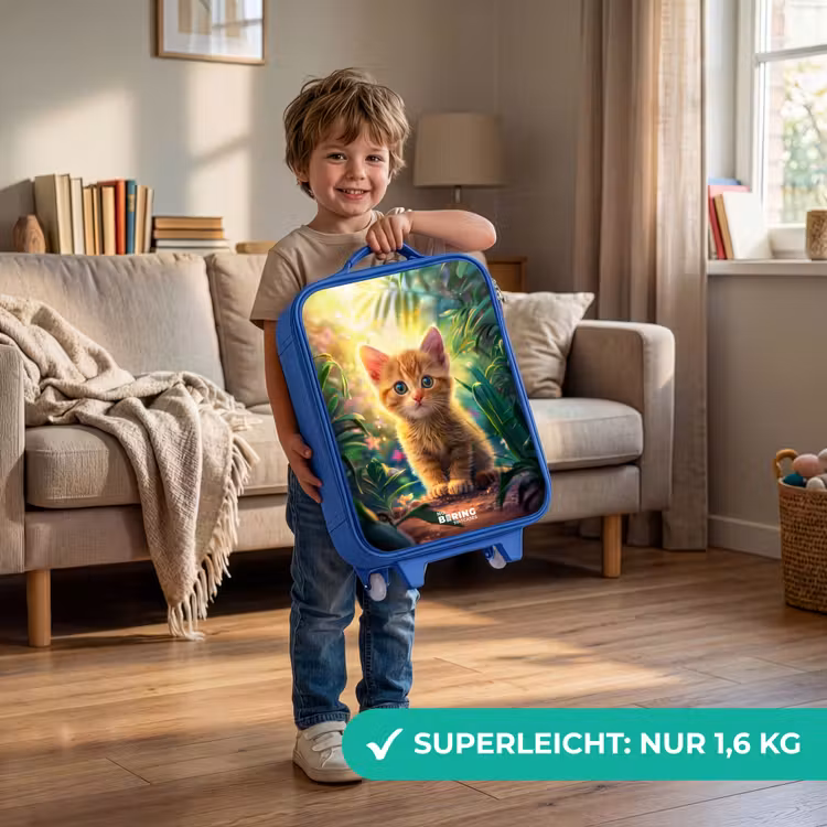 Kinderkoffer Blau - Rotes Kätzchen in grüner Natur — 3