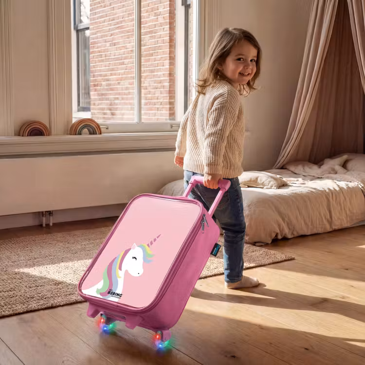 Kinderkoffer Rosa - Cartoon Einhorn mit Regenbogenmähne — 2