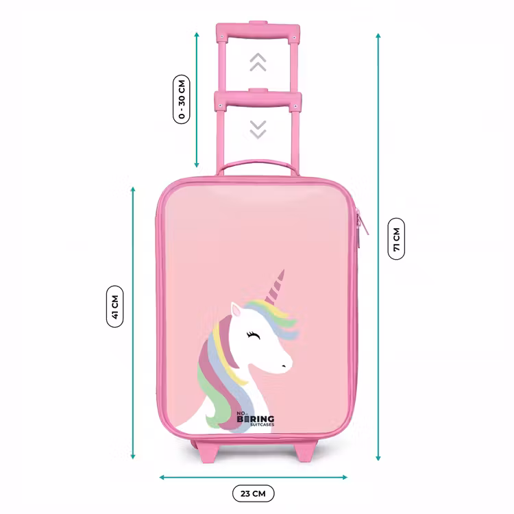 Kinderkoffer Rosa - Cartoon Einhorn mit Regenbogenmähne — 7