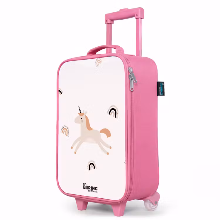 Kinderkoffer Rosa - Einhorn mit orangefarbener Mähne — 8