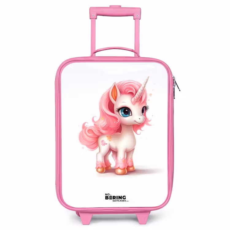Kinderkoffer Rosa - Einhorn mit rosa Mähne — 1