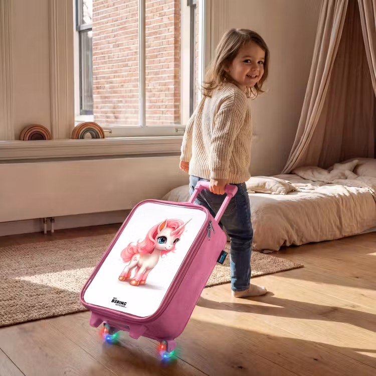Kinderkoffer Rosa - Einhorn mit rosa Mähne — 2