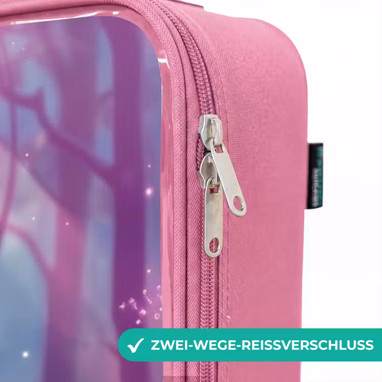 Kinderkoffer Rosa - Einhorn, umgeben von lila Natur — 5