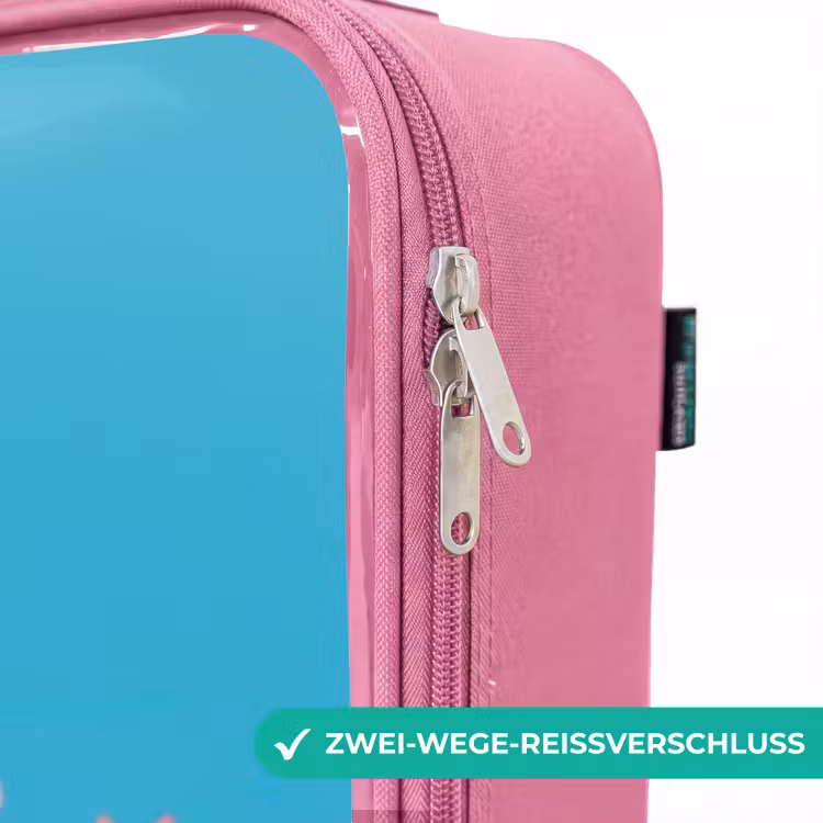 Kinderkoffer Rosa - Fröhliches Einhorn auf einem Regenbogen — 5