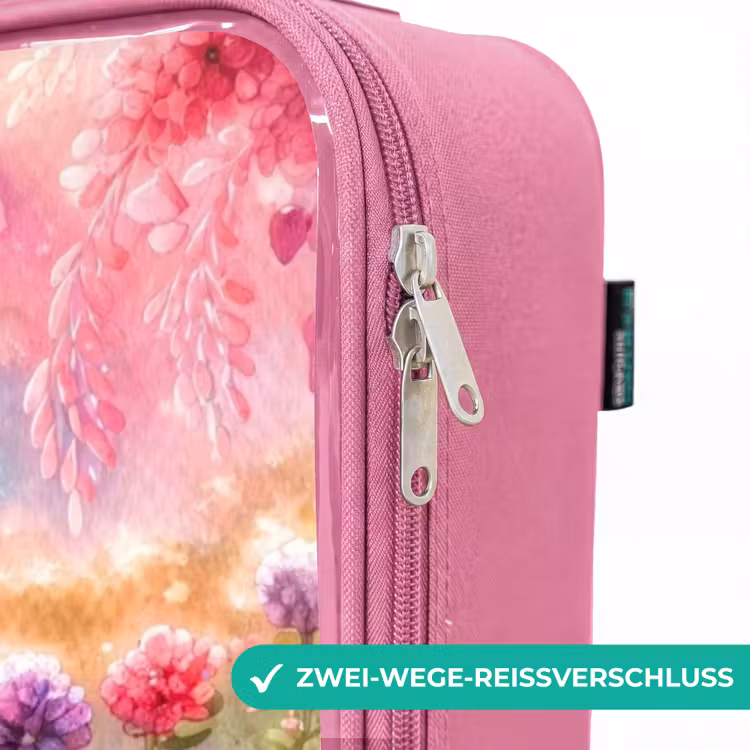 Kinderkoffer Rosa - Kätzchen mit Regenbogen und Blumen — 5