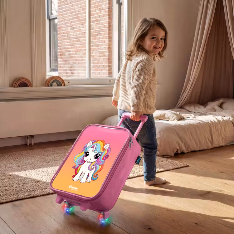 Kinderkoffer Rosa - Kleines Einhorn mit Regenbogenfarben — 2