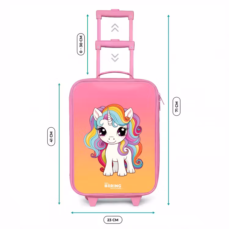 Kinderkoffer Rosa - Kleines Einhorn mit Regenbogenfarben — 7
