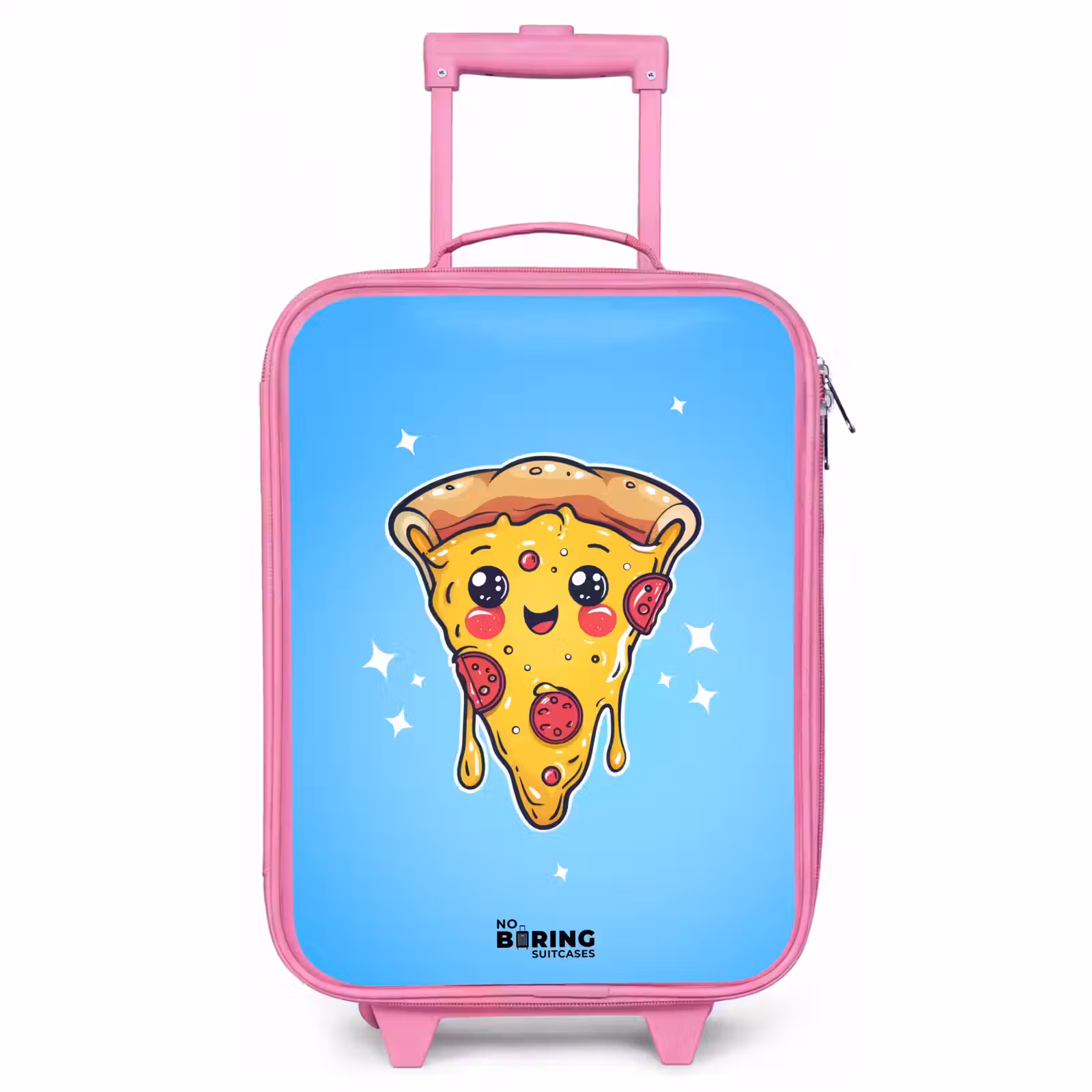 Kinderkoffer Rosa - Pizza mit blauem Hintergrund — 1