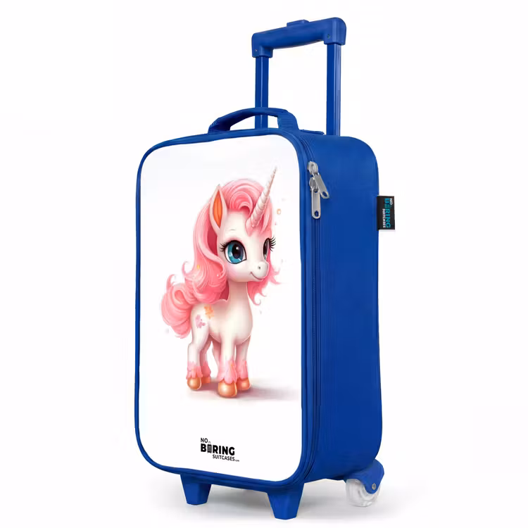 Kinderkoffer Blau - Einhorn mit rosa Mähne — 8