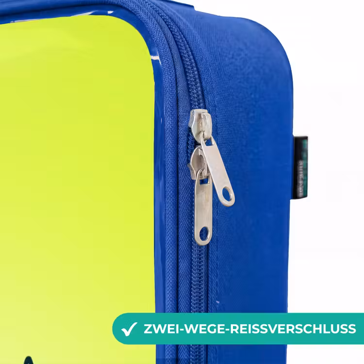 Kinderkoffer Blau - Glückliche Ananas mit grünem Hintergrund — 5