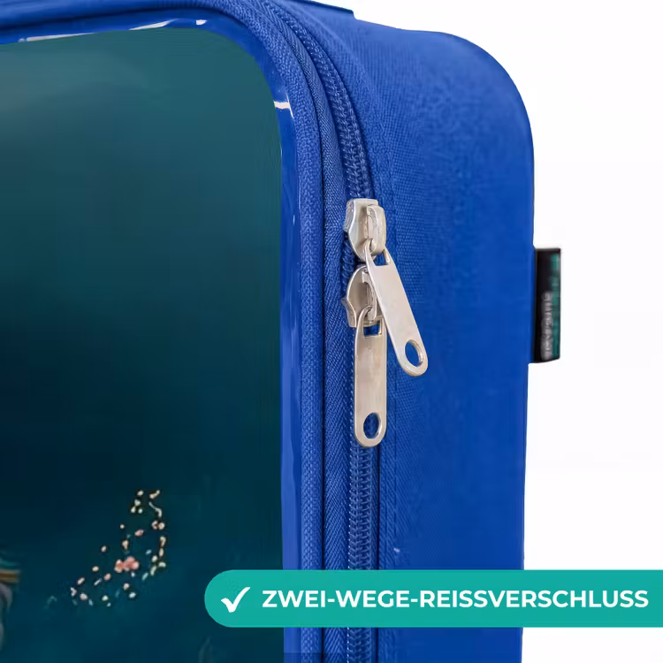 Kinderkoffer Blau - Goldener Welpe im Gras — 5