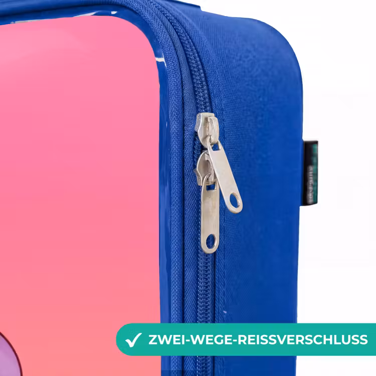 Kinderkoffer Blau - Kleines Einhorn mit Regenbogenfarben — 5