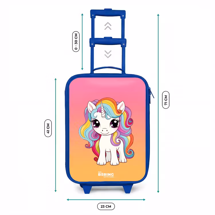 Kinderkoffer Blau - Kleines Einhorn mit Regenbogenfarben — 7