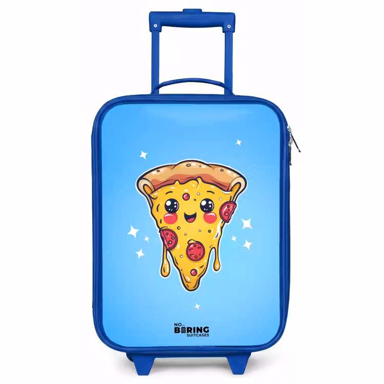 Kinderkoffer Blau - Pizza mit blauem Hintergrund — 1