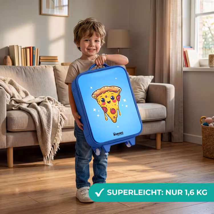 Kinderkoffer Blau - Pizza mit blauem Hintergrund — 3