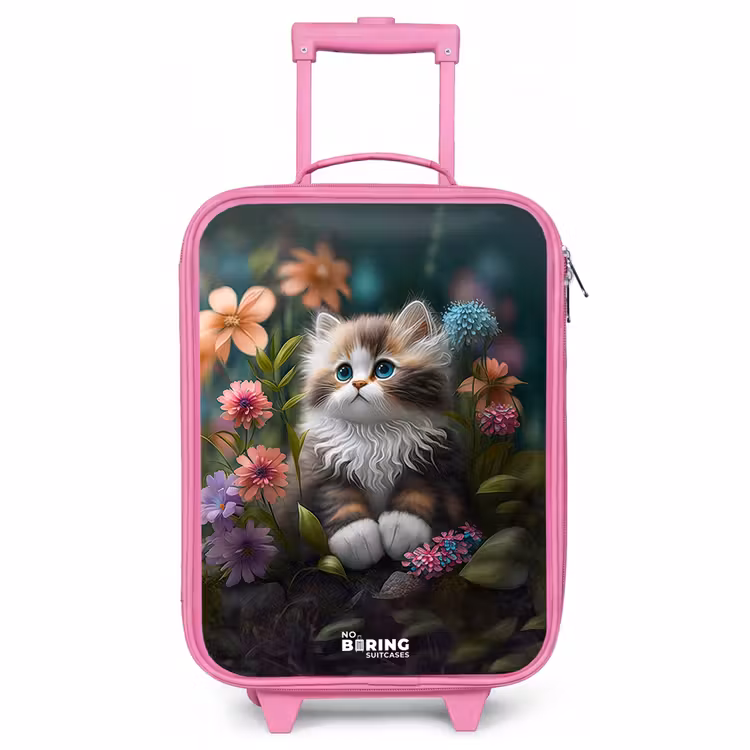 Kinderkoffer Rosa - Kätzchen zwischen Blumen — 1