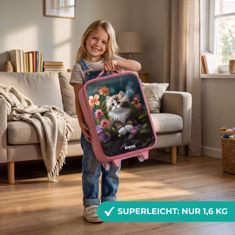 Kinderkoffer Rosa - Kätzchen zwischen Blumen — 3