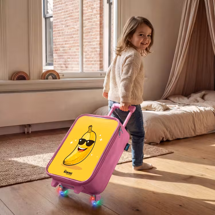 Kinderkoffer Rosa - Lächelnde Banane mit schwarzer Sonnenbrille — 2