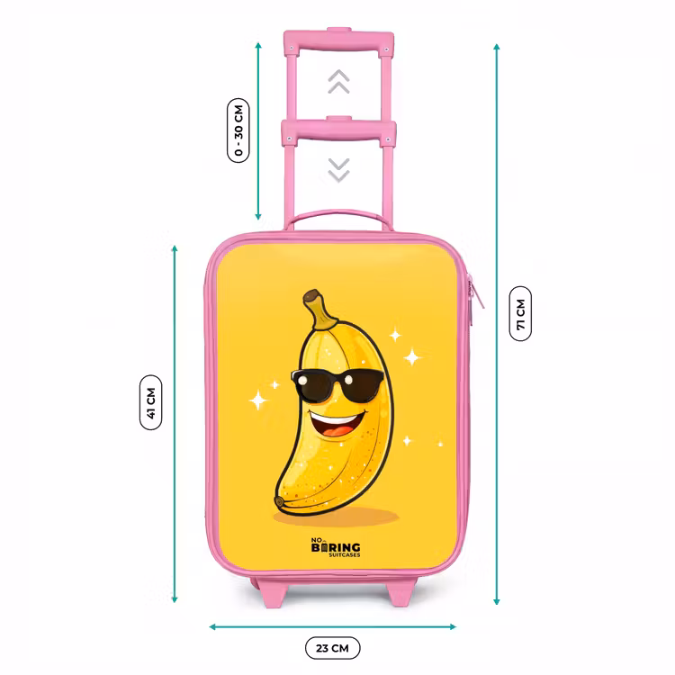 Kinderkoffer Rosa - Lächelnde Banane mit schwarzer Sonnenbrille — 7